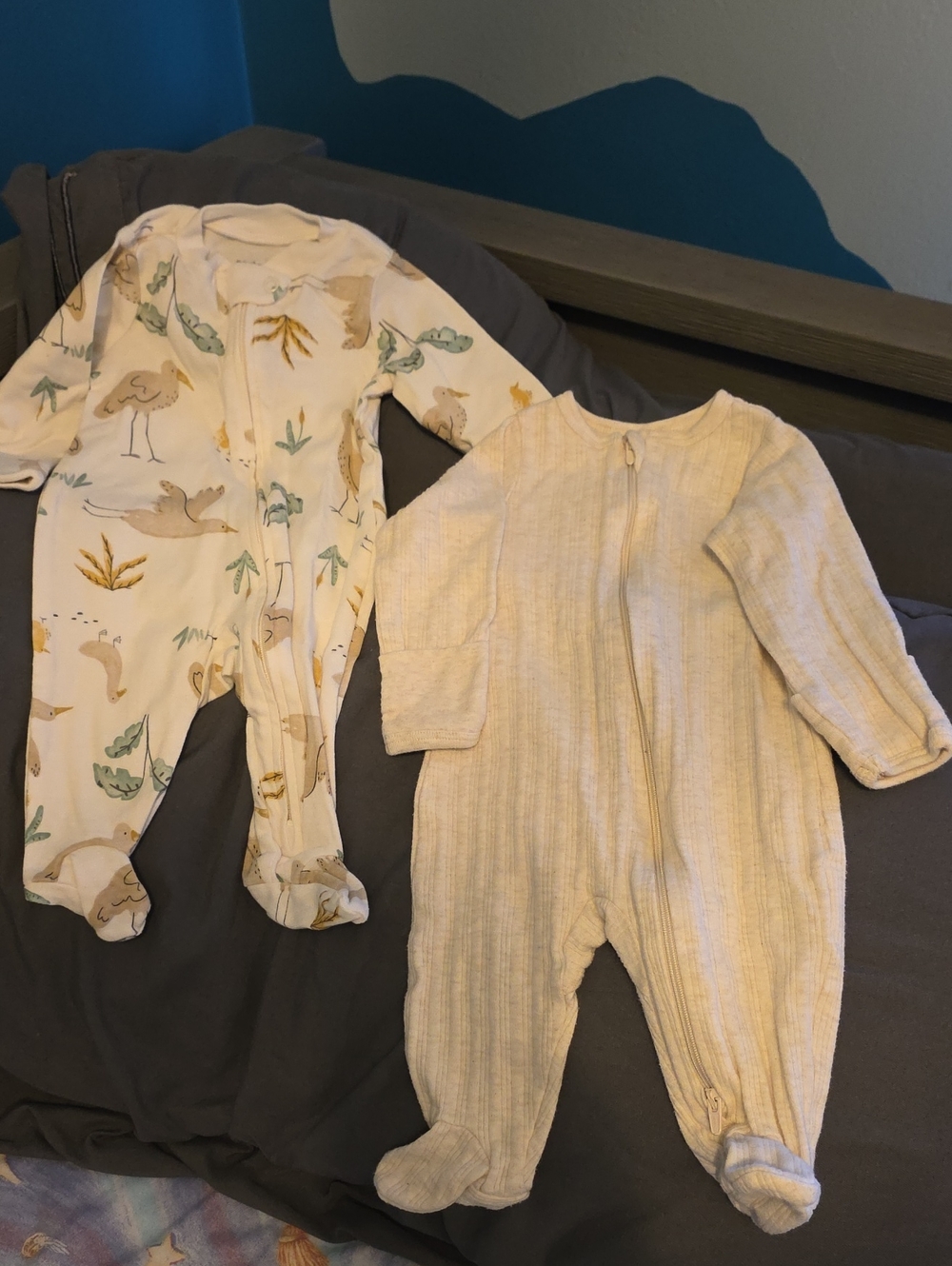 Neutral Baby Zip Footed Sleepers